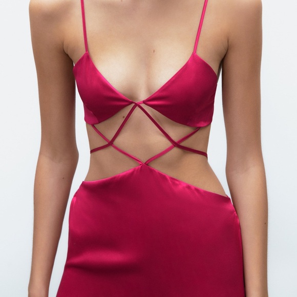 Zara Silk Cut Out Chemise - Picture 7 of 11